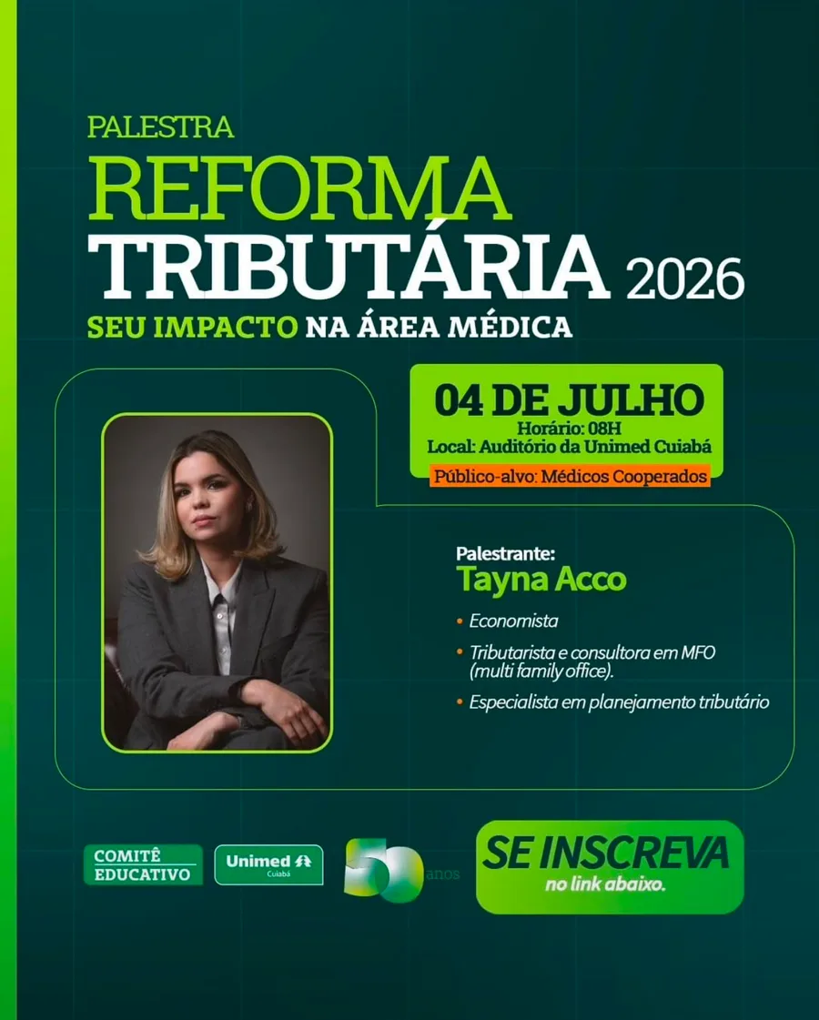 Flyer, Reforma Tributária 2026: seu impacto na área médica